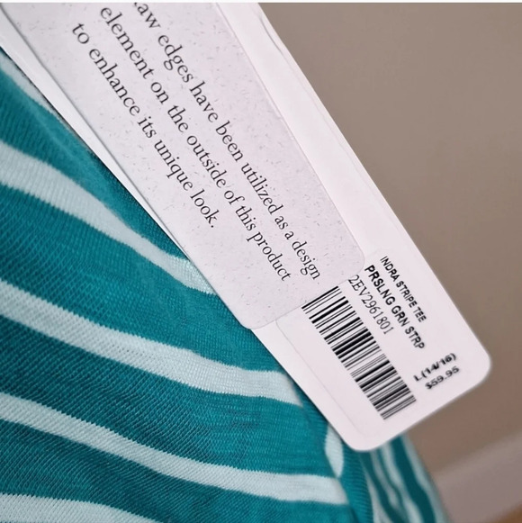 Soft Surrounings Indra  srtipe tee SZ L - Picture 3 of 7